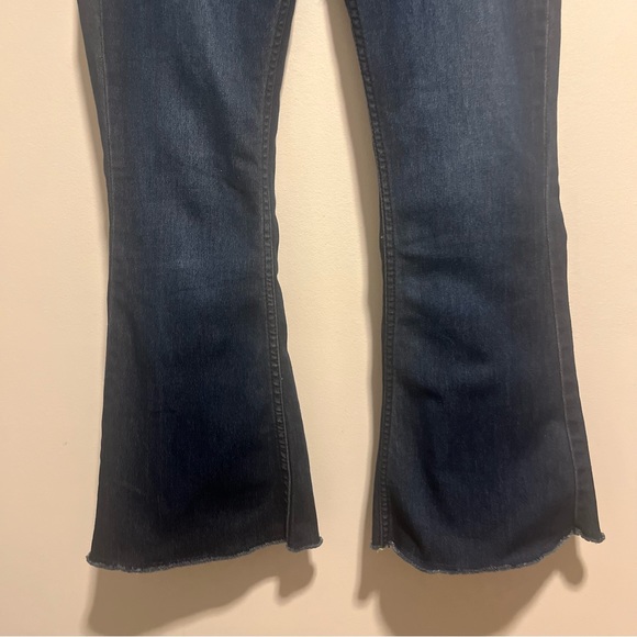 Free People Penny Pull On Flare Raw Hem Denim Jegging Stretch Jeans - Picture 4 of 13
